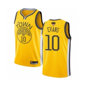 Golden State Warriors #10 Jacob Evans Yellow Swingman 2019 Basketball Finals Bound Jersey - Earned Edition