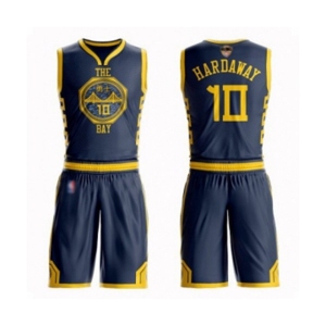 Golden State Warriors #10 Tim Hardaway Authentic Navy Blue Basketball Suit 2019 Basketball Finals Bound Jersey - City Edition