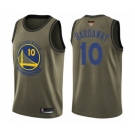 Golden State Warriors #10 Tim Hardaway Swingman Green Salute to Service 2019 Basketball Finals Bound Basketball Jersey