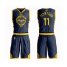 Golden State Warriors #11 Klay Thompson Authentic Navy Blue Basketball Suit 2019 Basketball Finals Bound Jersey - City Edition