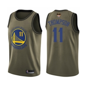 Golden State Warriors #11 Klay Thompson Swingman Green Salute to Service 2019 Basketball Finals Bound Basketball Jersey