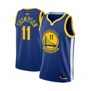 Golden State Warriors #11 Klay Thompson Swingman Royal Blue 2019 Basketball Finals Bound Basketball Jersey - Icon Edition