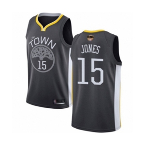 Golden State Warriors #15 Damian Jones Swingman Black 2019 Basketball Finals Bound Basketball Jersey - Statement Edition