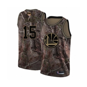 Golden State Warriors #15 Damian Jones Swingman Camo Realtree Collection Basketball 2019 Basketball Finals Bound Jersey