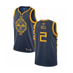 Golden State Warriors #2 Jordan Bell Authentic Navy Blue Basketball 2019 Basketball Finals Bound Jersey - City Edition