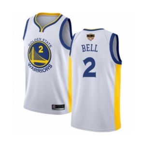 Golden State Warriors #2 Jordan Bell Authentic White 2019 Basketball Finals Bound Basketball Jersey - Association Edition