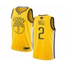 Golden State Warriors #2 Jordan Bell Yellow Swingman 2019 Basketball Finals Bound Jersey - Earned Edition