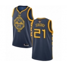 Golden State Warriors #21 Jonas Jerebko Authentic Navy Blue Basketball 2019 Basketball Finals Bound Jersey - City Edition