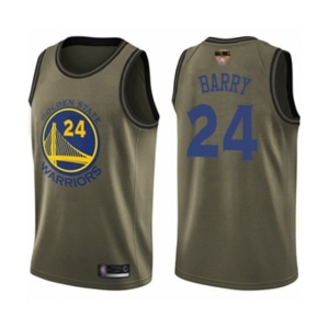 Golden State Warriors #24 Rick Barry Swingman Green Salute to Service 2019 Basketball Finals Bound Basketball Jersey