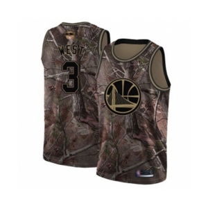 Golden State Warriors #3 David West Swingman Camo Realtree Collection Basketball 2019 Basketball Finals Bound Jersey