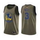 Golden State Warriors #3 David West Swingman Green Salute to Service 2019 Basketball Finals Bound Basketball Jersey