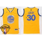 Golden State Warriors #30 Stephen Curry Gold The Finals Patch Stitched NBA Jersey