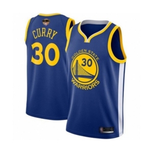 Golden State Warriors #30 Stephen Curry Swingman Royal Blue 2019 Basketball Finals Bound Basketball Jersey - Icon Edition