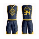 Golden State Warriors #34 Shaun Livingston Authentic Navy Blue Basketball Suit 2019 Basketball Finals Bound Jersey - City Edition