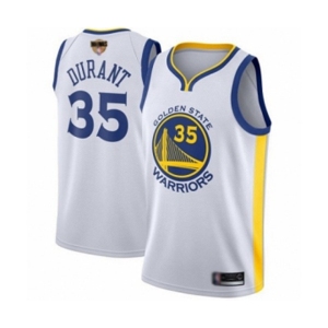 Golden State Warriors #35 Kevin Durant Authentic White 2019 Basketball Finals Bound Basketball Jersey - Association Edition