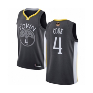 Golden State Warriors #4 Quinn Cook Authentic Black Basketball 2019 Basketball Finals Bound Jersey - Statement Edition