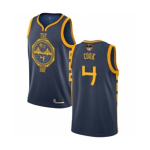 Golden State Warriors #4 Quinn Cook Authentic Navy Blue Basketball 2019 Basketball Finals Bound Jersey - City Edition