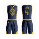 Golden State Warriors #4 Quinn Cook Authentic Navy Blue Basketball Suit 2019 Basketball Finals Bound Jersey - City Edition