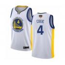 Golden State Warriors #4 Quinn Cook Authentic White Basketball 2019 Basketball Finals Bound Jersey - Association Edition