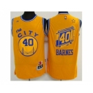 Golden State Warriors #40 Harrison Barnes Gold Throwback The City Stitched NBA Jersey