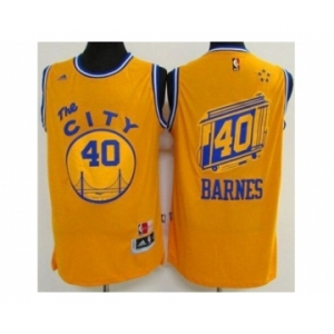 Golden State Warriors #40 Harrison Barnes Gold Throwback The City Stitched NBA Jersey