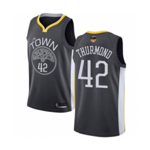 Golden State Warriors #42 Nate Thurmond Swingman Black 2019 Basketball Finals Bound Basketball Jersey - Statement Edition