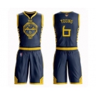 Golden State Warriors #6 Nick Young Authentic Navy Blue Basketball Suit 2019 Basketball Finals Bound Jersey - City Edition