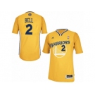 Men Adidas Golden State Warriors #2 Jordan Bell Swingman Gold Alternate NBA Jersey