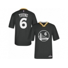 Men Adidas Golden State Warriors #6 Nick Young Authentic Black Alternate NBA Jersey