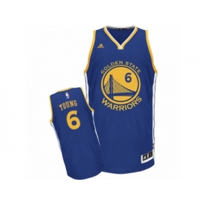 Men Adidas Golden State Warriors #6 Nick Young Swingman Royal Blue Road NBA Jersey