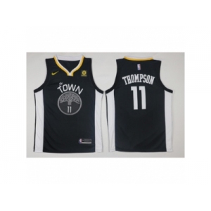 Men Golden State Warriors #11 Klay Thompson 2017-18 New Season Black NBA Jersey