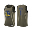 Men Nike Golden State Warriors #1 JaVale McGee Green Salute to Service NBA Swingman Jersey