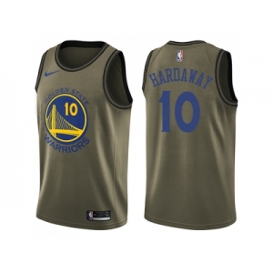 Men Nike Golden State Warriors #10 Tim Hardaway Green Salute to Service NBA Swingman Jersey