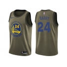 Men Nike Golden State Warriors #24 Rick Barry Green Salute to Service NBA Swingman Jersey