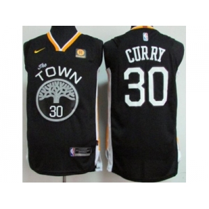 Men Nike Golden State Warriors #30 Stephen Curry Black Stitched NBA Swingman Jersey