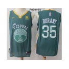 Men Nike Golden State Warriors #35 Kevin Durant Green NBA Authentic Jersey