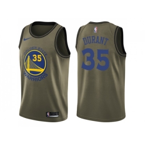 Men Nike Golden State Warriors #35 Kevin Durant Green Salute to Service NBA Swingman Jersey