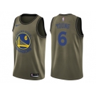 Men Nike Golden State Warriors #6 Nick Young Green Salute to Service NBA Swingman Jersey