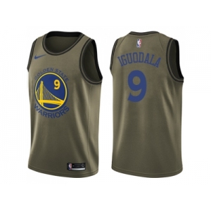 Men Nike Golden State Warriors #9 Andre Iguodala Green Salute to Service NBA Swingman Jersey