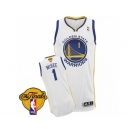 Men's Adidas Golden State Warriors #1 JaVale McGee Authentic White Home 2017 The Finals Patch NBA Jersey