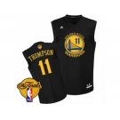 Men's Adidas Golden State Warriors #11 Klay Thompson Swingman Black Fashion 2017 The Finals Patch NBA Jersey