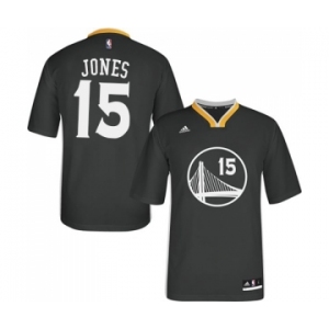 Men's Adidas Golden State Warriors #15 Damian Jones Authentic Black Alternate NBA Jersey