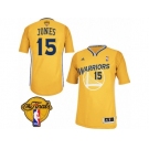 Men's Adidas Golden State Warriors #15 Damian Jones Swingman Gold Alternate 2017 The Finals Patch NBA Jersey