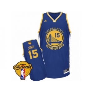 Men's Adidas Golden State Warriors #15 Damian Jones Swingman Royal Blue Road 2017 The Finals Patch NBA Jersey