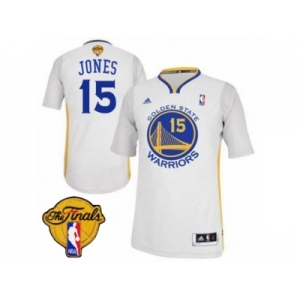 Men's Adidas Golden State Warriors #15 Damian Jones Swingman White Alternate 2017 The Finals Patch NBA Jersey