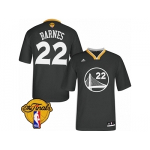 Men's Adidas Golden State Warriors #22 Matt Barnes Swingman Black Alternate 2017 The Finals Patch NBA Jersey