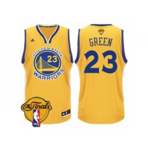 Men's Adidas Golden State Warriors #23 Draymond Green Authentic Gold 2017 The Finals Patch NBA Jersey