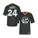 Men's Adidas Golden State Warriors #24 Rick Barry Authentic Black Alternate NBA Jersey