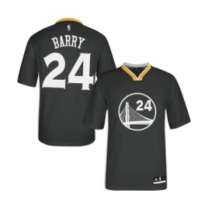 Men's Adidas Golden State Warriors #24 Rick Barry Authentic Black Alternate NBA Jersey