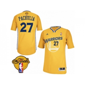 Men's Adidas Golden State Warriors #27 Zaza Pachulia Authentic Gold Alternate 2017 The Finals Patch NBA Jersey